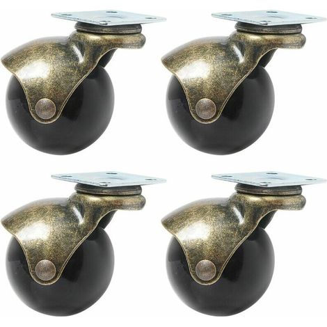 LaBlanc - Juego de 4 ruedas giratorias de 360 grados con capuchón, color bronce vintage (1,5 pulgadas) (1/5)