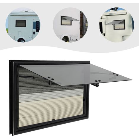Fenêtre pour Camping-Car 700x450mm, Fenêtre à Écran, Aluminium & Verre de Sécurité, Noir/Blanc, Remplaçant Direct (1/5)