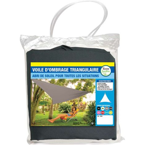 Voile d'ombrage triangulaire - 3.6 mètres - Anthracite