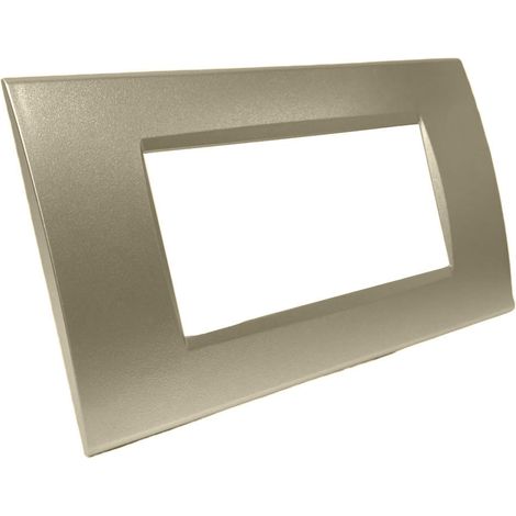Placchetta per interruttore a 4 posti oro satinato cassetta 504 compatibile con bticino living light supporto cover (1/2)