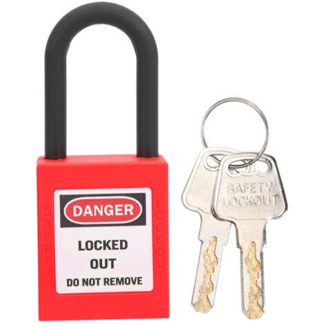 38mm Locking Lock Nylon Industrial Engineering Isolation Safety Dustproof Device for Construction Site Red (1/5)