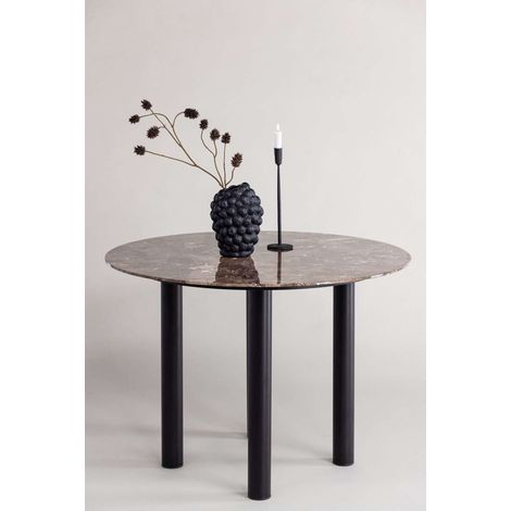 Havsten table de salle à manger Ø106cm verre marron.