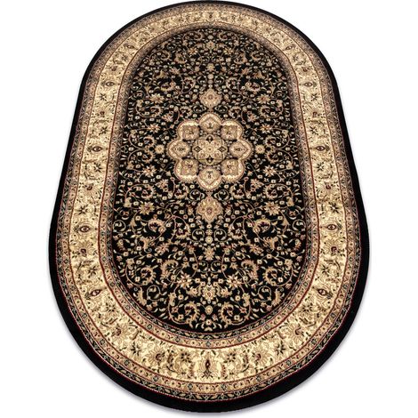 Teppich ROYAL ADR Oval modell 521 schwarz  black 100x180 cm