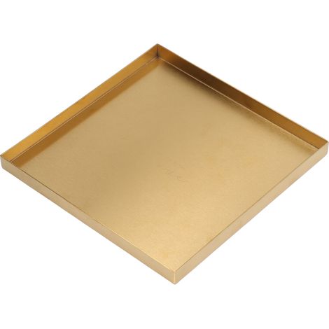 Plateau décoratif en acier inoxydable doré pour bijoux, maquillage et boissons, idéal pour les bars et restaurants. (1/5)
