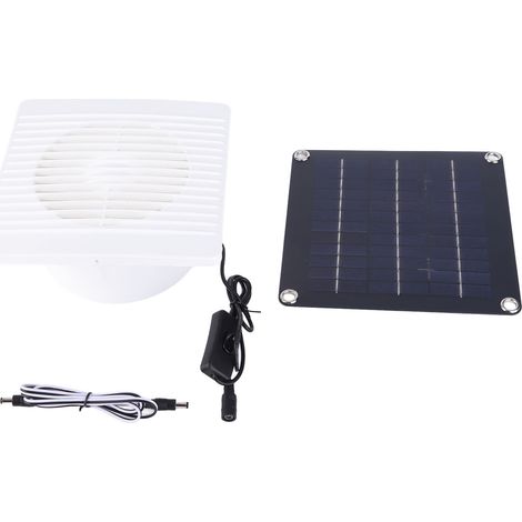 Ventilateur d'extraction solaire étanche IP67, 15 cm (6 pouces), 10 W, 12 V, panneau solaire, idéal pour poulailler, abri pour animaux.