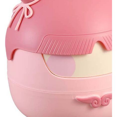 Poubelle de bureau avec couvercle, design à bascule mignon de style Nezha, idéale pour les dortoirs étudiants, rose de grande valeur. (1/5)
