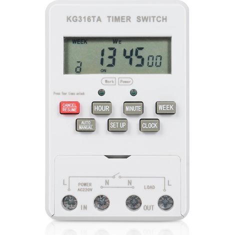 KG316TA 220V minuterie interrupteur automatique numérique micro-ordinateur contrôle du temps lampadaires programmables avec pour caissons lumineux équipement de production de néons. (1/5)