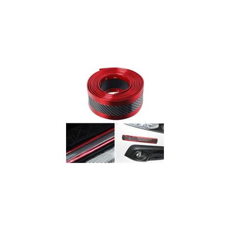Protector universal de umbral de puerta de fibra de carbono 3M, adhesivo autoadhesivo para SUV, camionetas y protección de entrada de puertas, 5 x 300 cm (ancho x largo), rojo.