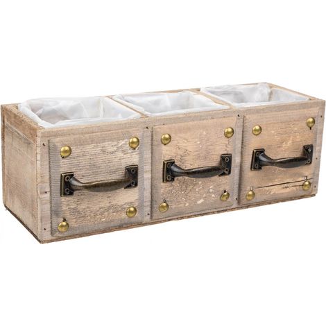 Cajón de madera marrón 30x10x10,5 (1/5)