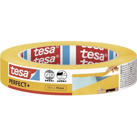 tesa Nastro per Mascherature Perfect+ - Nastro da pittura in sottile carta Washi per mascherature precise durante la verniciatura - Per uso interno - 50 m x 19 mm (1/5)