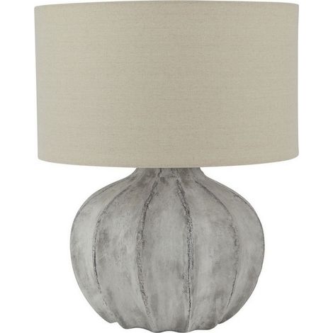 Darcy Flute Lamp - Ceramic - L31 x W31 x H34 cm - Stone/Antique White