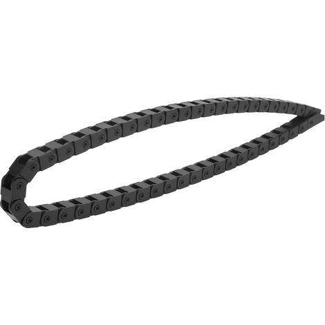 Chaîne porte-câbles en plastique noir résistant à l'usure avec connecteurs d'extrémité pour CNC (1/5)