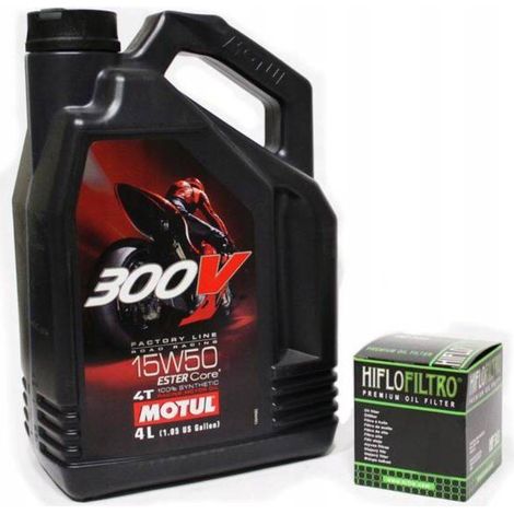 Huile Motul 300v 15w50 4L + Filtre Hiflo HF160 BMW R1250 GS K1300 Original (1/3)