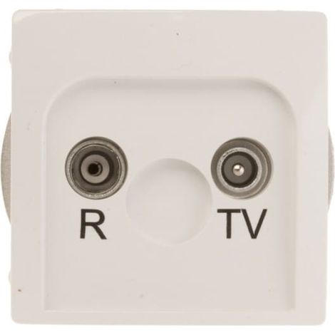 Simon Basic RD/TV-Durchgangsantennenbuchse weiß BMZAP10/1.01/11