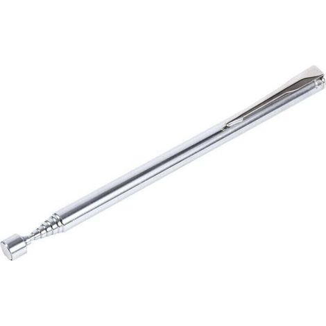Tige de ramassage magnétique télescopique portable facile à utiliser, outil manuel magnétique extensible (argent) (1/4)