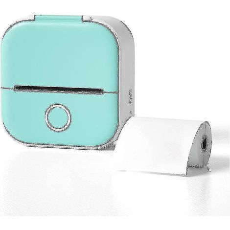 Mini imprimante de poche portable, compatible Bluetooth, thermique, sans encre, pour autocollants (vert et blanc)