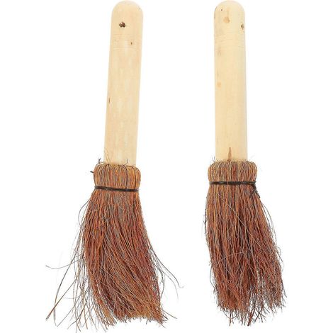 Lot de 2 brosses à wok résistantes pour la vaisselle et les ustensiles de cuisine, en bois. (1/2)