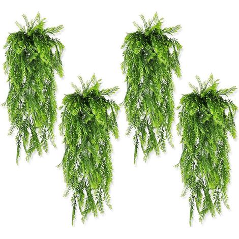 Minkurow – Künstliche Hängepflanze 78 cm – 4 PVC-Stängel – Innen- und Außendekoration – Ideal für Wohnzimmer und Balkone (1/5)