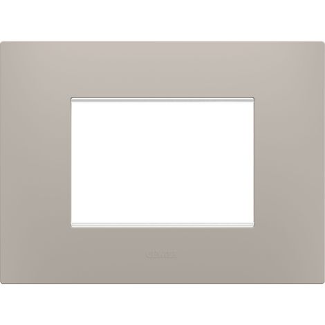 PLAQUE EGO RECTANGULAIRE 3P SABLE FONCÉ GEWISS GW16003DS (1/2)