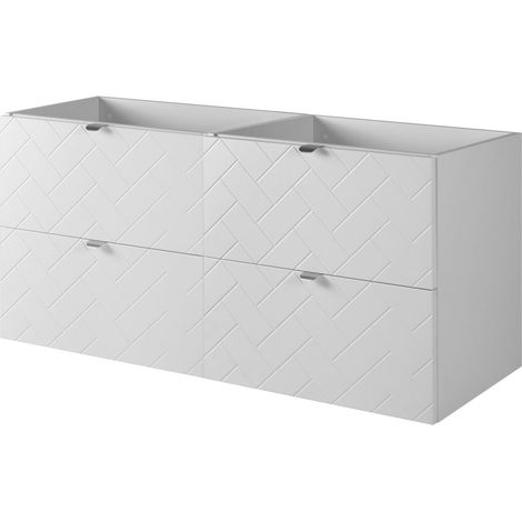 Mobile da bagno, Bianco Opaco, 120 x 57 x 46 cm, Maniglie Argento (1/5)