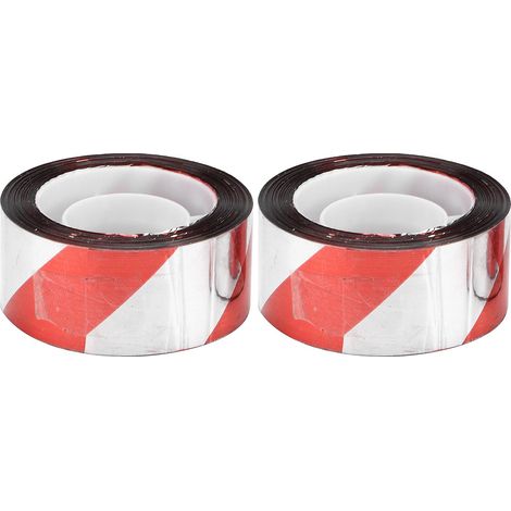 Ruban anti-oiseaux réfléchissant rouge et argent, 50 m (lot de 2), pour vergers et rizières. (1/4)