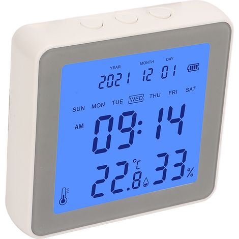 Capteur de Température et Humidité WiFi avec Grand Écran LCD 3.2", Faible Consommation pour Chambre, Bureau, Salle de Bain (Portée 30-40m) (1/5)
