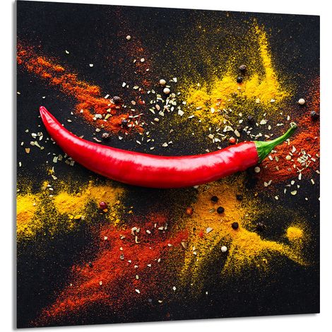 Panneau de verre POUR la cuisine 60x65 Piment (1/5)
