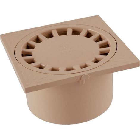 Siphon PVC carré, 150 x 150, coloris sable, Diam 50x40x63, Larg 85, Prof 150. (1/2)