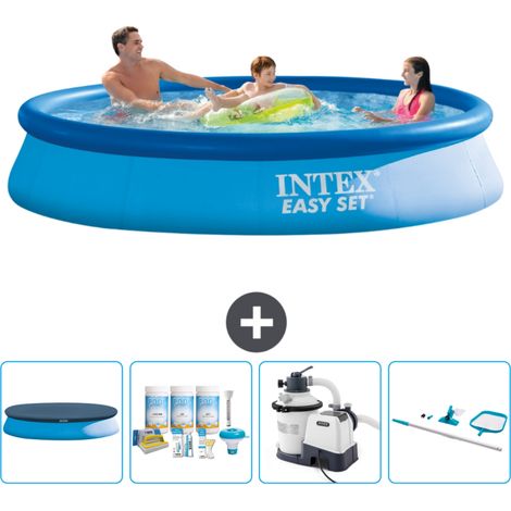 Piscine Gonflable Ronde Easy Set Intex - 366 x 76 cm - Bleue - Incluse Accessoire CB65