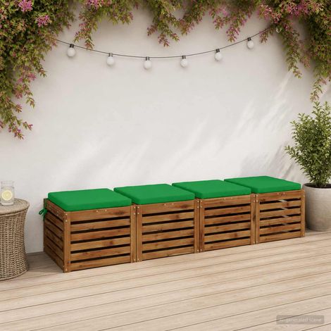 vidaXL Coussins de siège 4 pièces SOEST 4 pc 100 % polyester Vert (1/5)