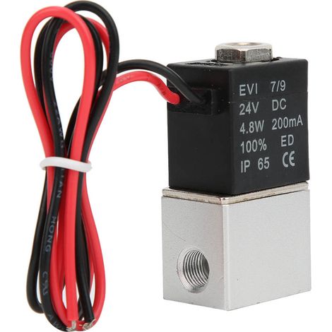 Électrovanne 24 V CC à réponse rapide, 2 positions, 2 voies, air, eau, huile, G1/8 (1/5)