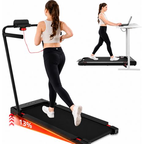 Tapis de course pliable 2 en 1 CITYSPORTS ZX2 - Moteur 1400W jusqu'à 8 km/h, Tapis de marche sous bureau avec Éclairage LED & Télécommande (1/5)