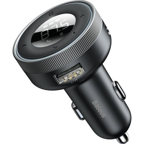 Émetteur FM, lecteur MP3, chargeur de voiture, LED, 2 ports USB, Bluetooth, noir (1/5)