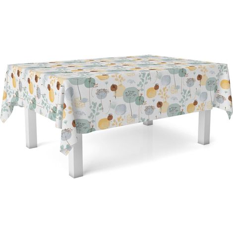 Nappe en Toile cirée rectangulaire Taille 100x140 cm - Style, durabilité et Facile d'entretien pour Votre Table - Nappe en Toile cirée Anti-Taches et imperméable SERPIS Turquoise (1/3)