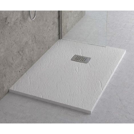 SCELTO DA DESIVERO Piatto doccia Mineral bianco 100x70 con piletta/griglia pietra naturale codice prod: DSV15847BI (1/2)