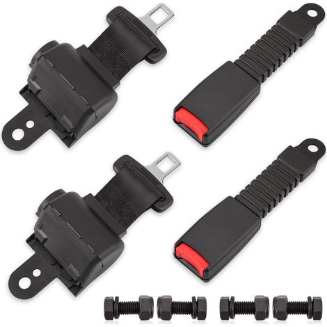 Union – Ceinture de sécurité rétractable 2 points pour Go Kart et UTV – Installation facile – Longueur 47/120cm – Kit de 2 ceintures avec vis (1/5)