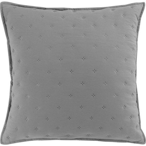 Housse de Coussin "Mellow" 40x40cm Gris & Blanc (1/5)