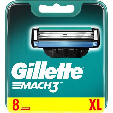 Cartuchos de maquinilla de afeitar Gillette Mach 3 para hombre, 3 cuchillas, 8 (1/5)