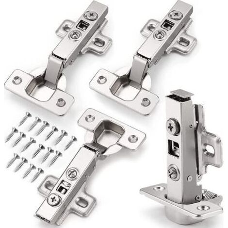 Charnière à 4 clips Charnière automatique Charnière à clip Charnière automatique Montage de porte Charnière standard pour portes d'armoires de cuisine pour porte de placard de cuisine (1/4)