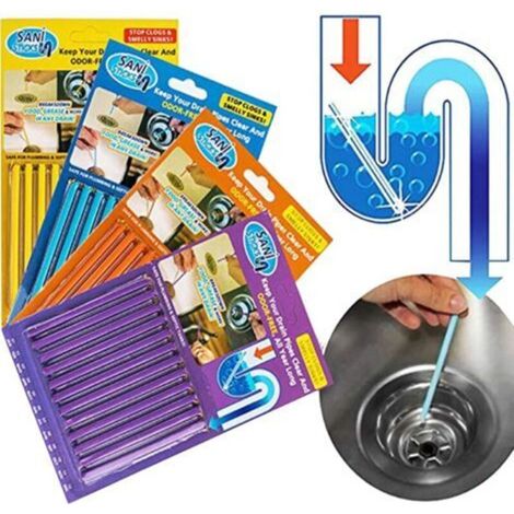 Lot de 4 (48 pièces) Gardez les drains et les tuyaux propres, outils de nettoyage désodorisants pour éliminer les taches, aidant à prévenir la formation de bouchons (1/5)