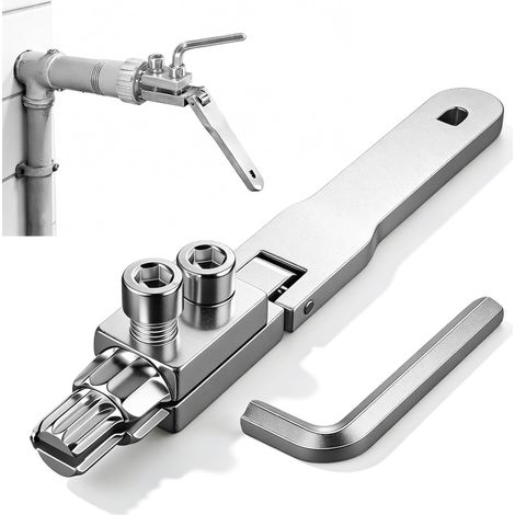 Juego de extractores de tornillos para tuberías de fibra de carbono de 2 piezas con llave, no requiere perforación, fácil desmontaje, compatible con machos de roscar y válvulas angulares de 1/2" y 3/4 (1/5)