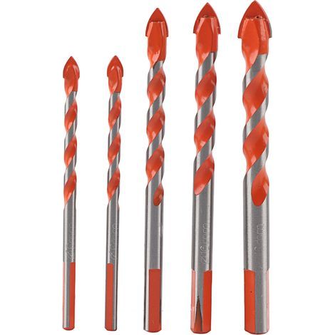 5 Pièces Mèches Multifonction Alliage à Poignée Triangulaire, Diamètre de Lame 6-12mm pour Perceuse Électrique (1/5)
