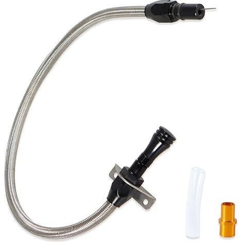 Tuyau tressé en acier inoxydable pour jauge de transmission TH350 TH-400 700R4, transmission SBC BBC 530mm, compatible avec Chevrolet (noir). (1/5)