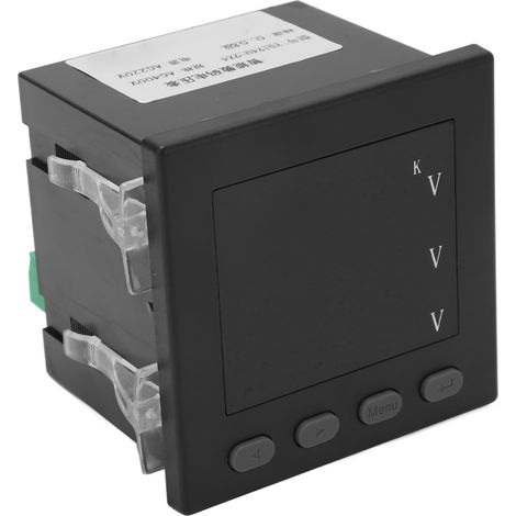 Schwarzes, dreiphasiges, intelligentes Digitalvoltmeter, flammhemmend, stabil, AC220V (1/5)