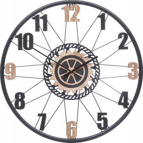 Atmosphera Mohan Wanduhr Dekorativ Natur und Schwarz
