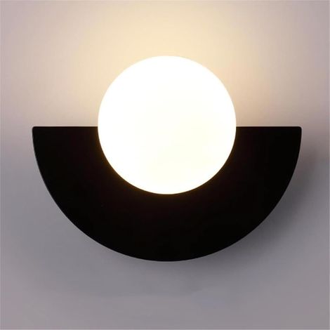 Modern wall lamp, glass ball wall lamp, macaron colored wall lamp, black, white light. (1/4)
