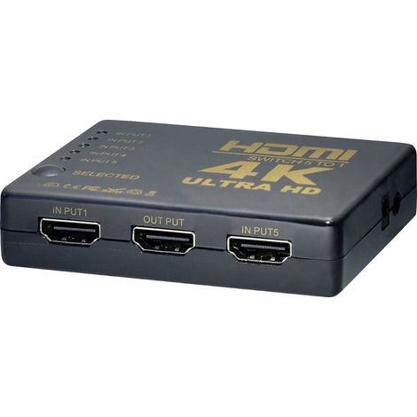 Maxtrack CS 1-5 L  HDMI-Switch mit Fernbedienung  Schwarz