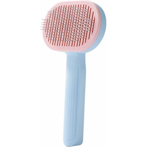 Pet Comb Brush,Indoor Dog Brush Cat Brush, Stainless Steel Dog Combing Pet Supplies, Used to Remove the Professional Beauty Tools of Tangled and Knot Cat Comb (Blue& Pink) (1/5)