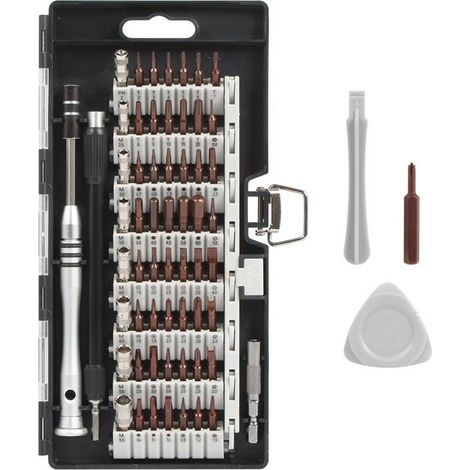 TRIO Kit de Tournevis de Précision, 63 en 1 Set Tournevis Magnétique, Embout Torx Informatique Réparation pour Macbook, PS4 Pro, Iphone, PC, Bricolage, Montre, Lunettes (1/5)