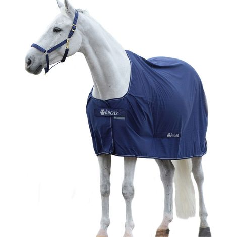 140 cm, Blu Navy: Coperta da box per cavallo e puledro traspirante modello Bucas Shamrock Power